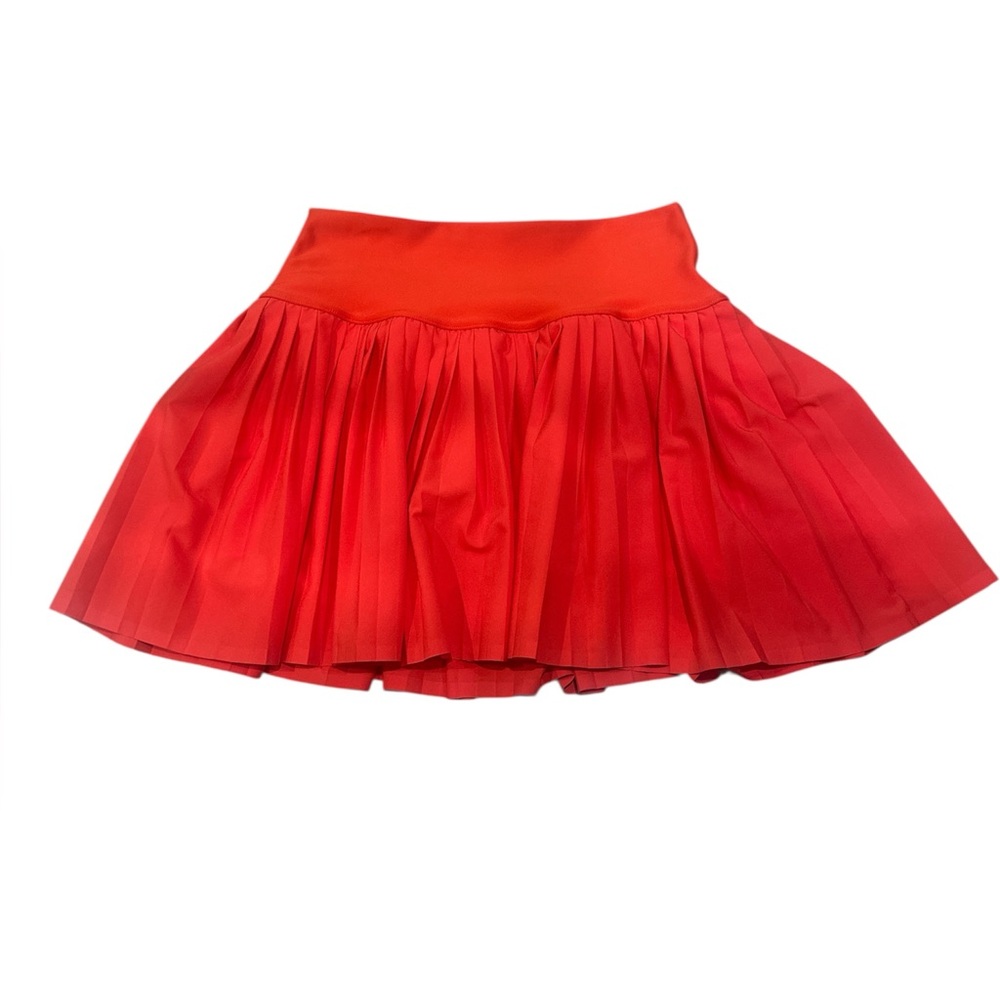 ALO Elegant Red Pleated Skirt